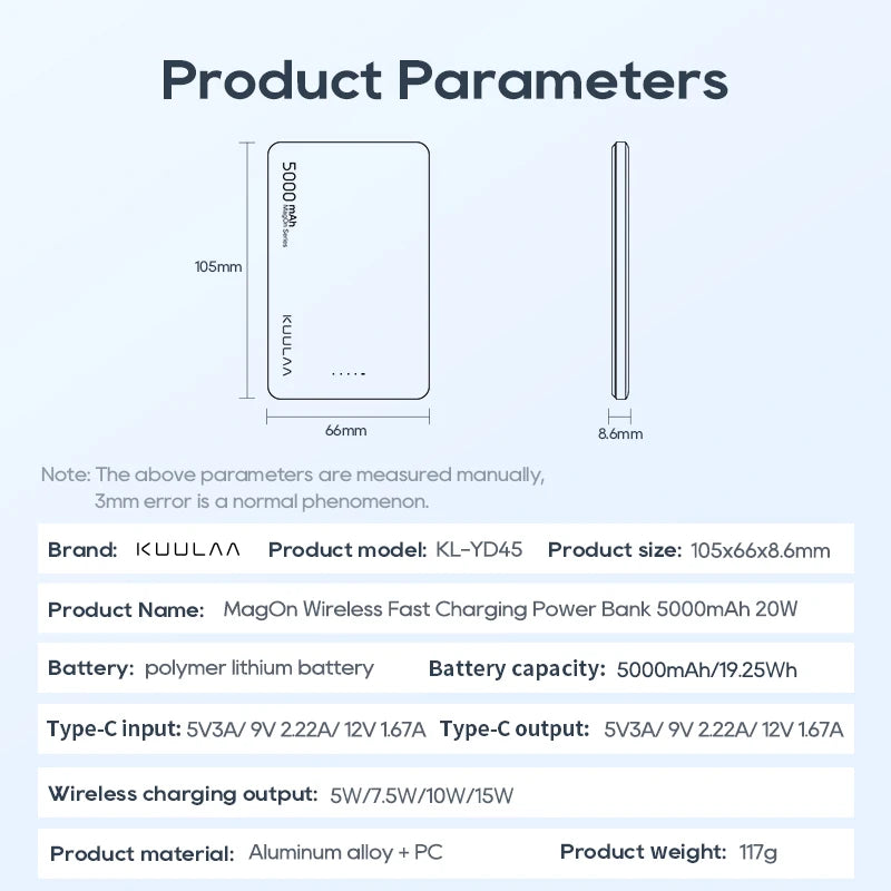 20W Fast Charging Magsafe Power Bank 5000mAh